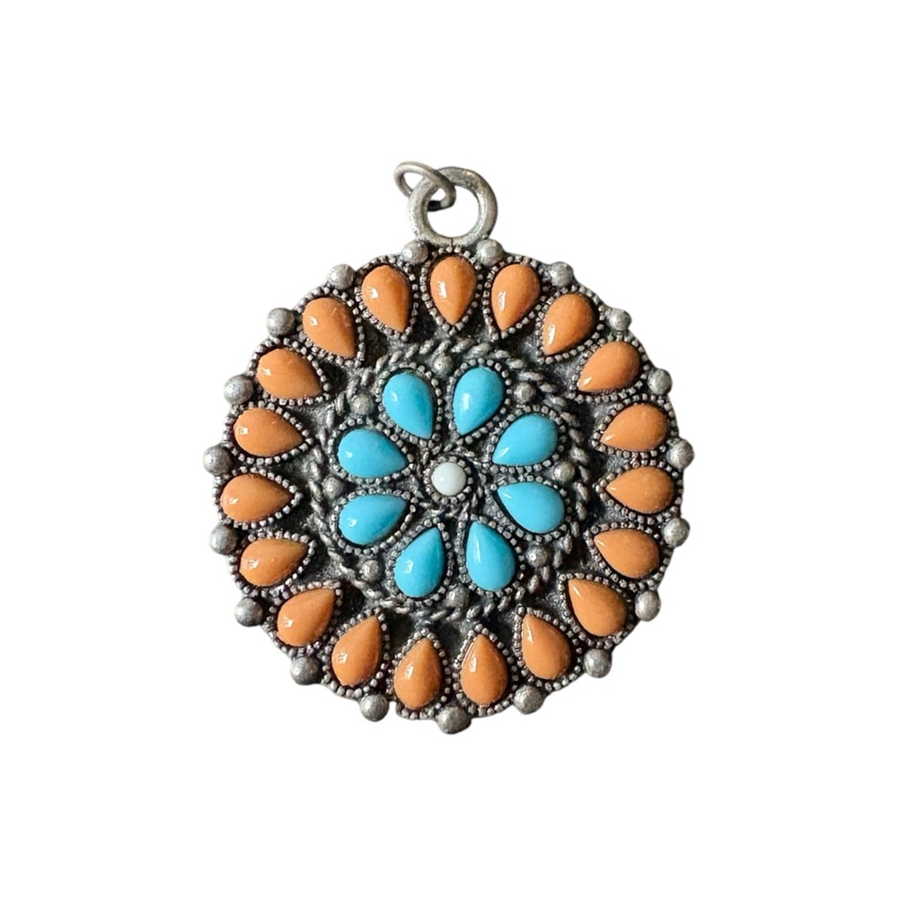 Vintage Robert Rose Turquoise Beaded Pendant - for Necklace